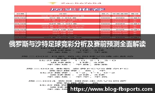 俄罗斯与沙特足球竞彩分析及赛前预测全面解读